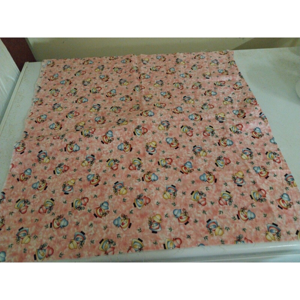1/2 Yard Sunbonnet Sue Cotton Fabric Pink Sewing Quilting